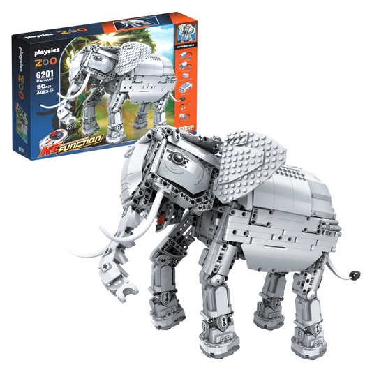 playsies® 6201 - Elefant mit Fernsteuerung, 1500 Teile, Motorisiert, Spielzeug zum Bauen, Zoo Serie