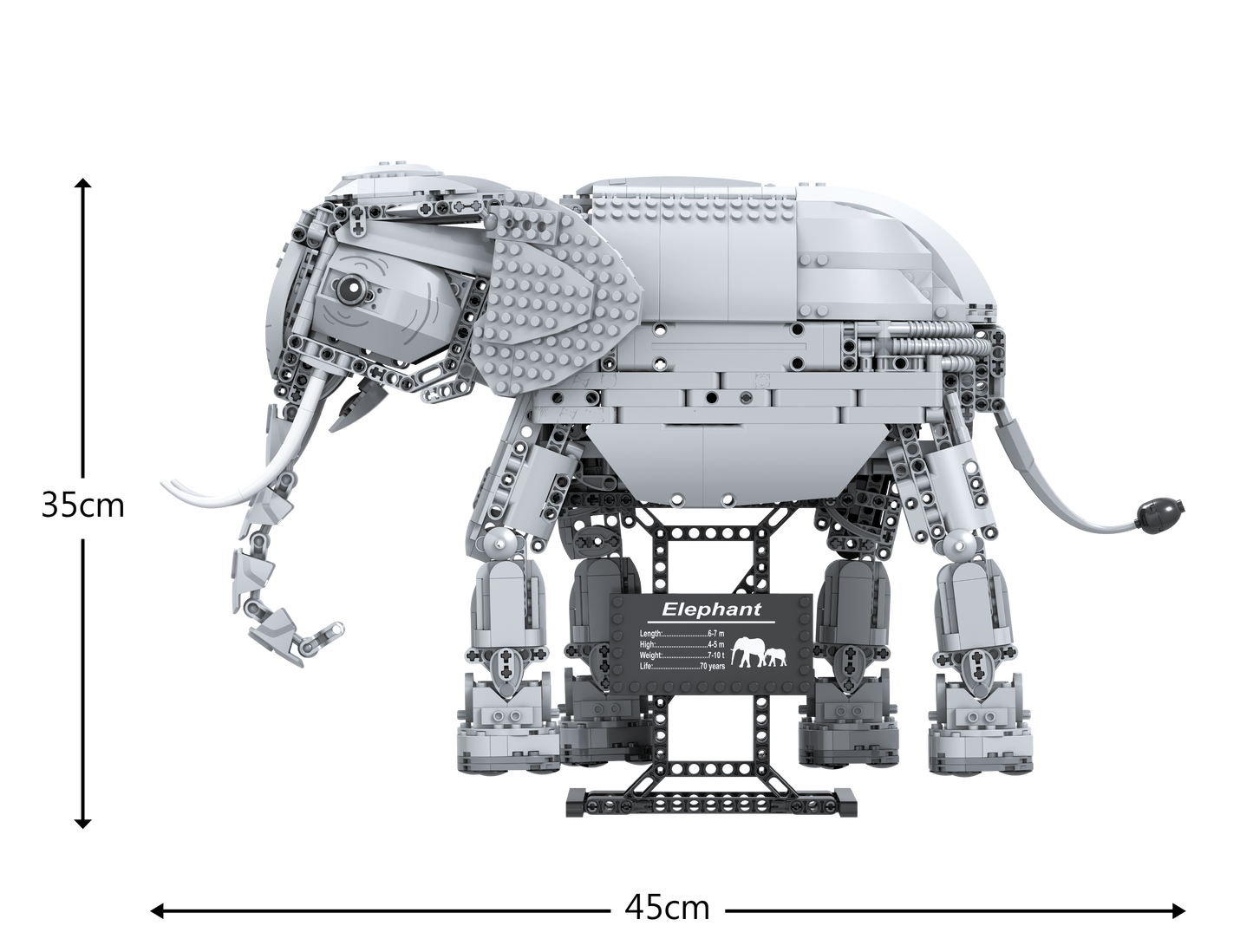 playsies® 6201 - Elefant mit Fernsteuerung, 1500 Teile, Motorisiert, Spielzeug zum Bauen, Zoo Serie